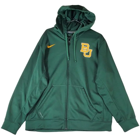 Nike Baylor Bears Therma-FIT Full Zip Hoodie Mens XL Green 27897X-BX1 bu - Picture 3 of 10